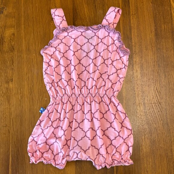 KICKEE PANTS Sweetie Pie Romper Girls 12-18 Mos Summer Pink Bamboo Playsuit Girl - Picture 2 of 6